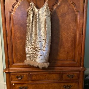 CeCe Gold Sequin Dress